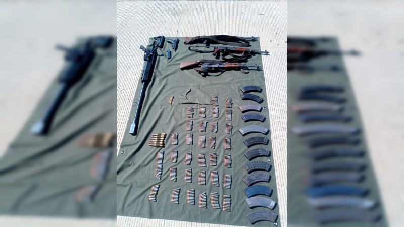 Aseguran SSP y Sedena cinco armas de fuego, cargadores y más de 300 cartuchos útiles