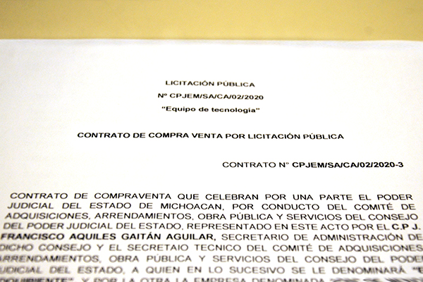 Emiten dos fallos de procesos de licitación pública en el Poder Judicial de Michoacán