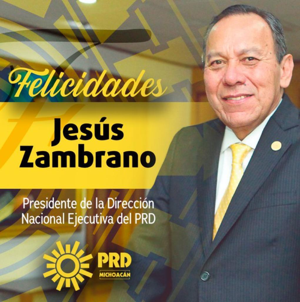 Pleno respaldo del PRD Michoacán a la Nueva Dirección Nacional Ejecutiva, que encabeza Jesús Zambrano