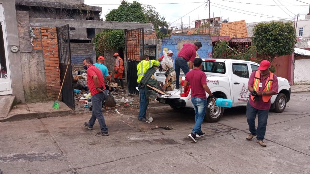 Atiende Gobierno de Morelia reporte de acumulador; recoge cerca de 6 toneladas de basura