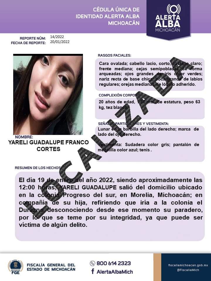 Localiza FGE a madre e hija reportadas como desaparecidas en Morelia