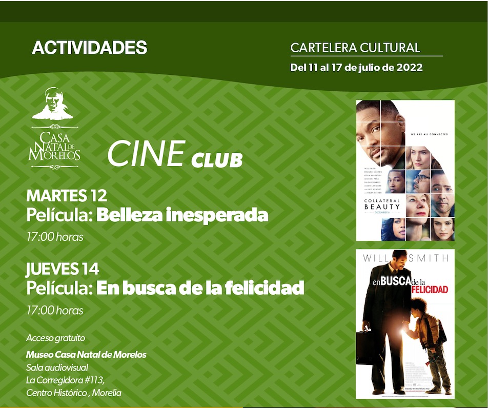 Museo Casa Natal de Morelos presenta dos películas estadounidenses en Cine Club