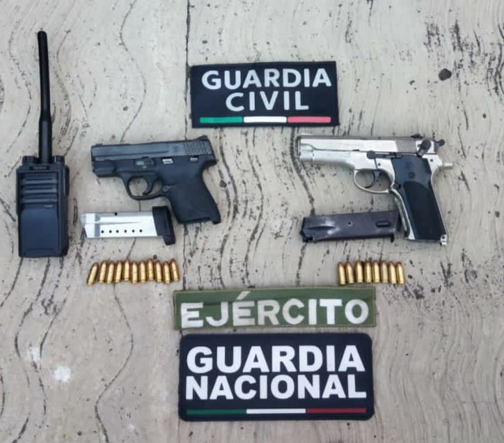 En Buenavista, SSP, Sedena y GN detienen a cuatro personas en posesión de dos armas de fuego