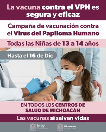 Por concluir, vacunación contra VPH en Michoacán