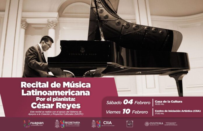 El pianista César Reyes ofrecerá dos recitales de música latinoamericana