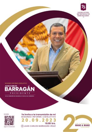 Mañana, Juan Carlos Barragán presentará Segundo Informe Legislativo