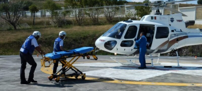Servicios Aéreos de la SSP realiza traslado de paciente con hemorragia cerebral, de Tacámbaro a Morelia