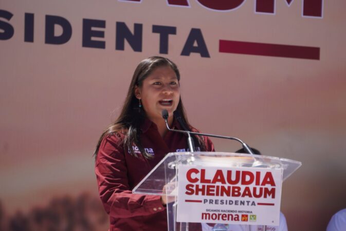 Nunca más un Michoacán ni un México donde se nos excluya y margine, sentenció Celeste  en el mitin de Claudia Sheinbaum