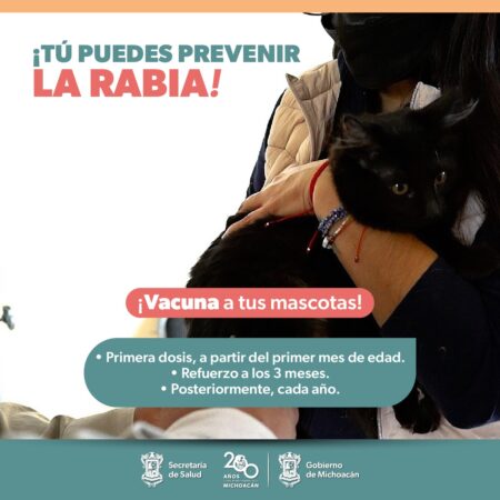 Permanente, vacunación antirrábica animal en centros de salud de la SSM
