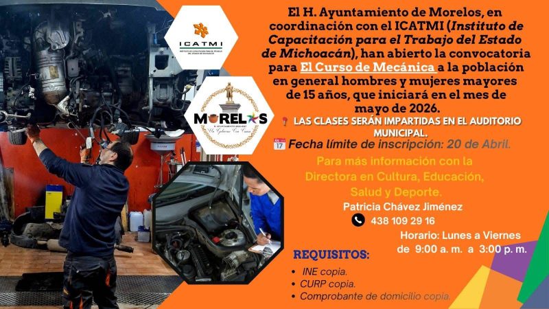 Gobierno de Morelos e ICATMI abren convocatoria a cursos de capacitación para fortalecer el empleo y el autoempleo